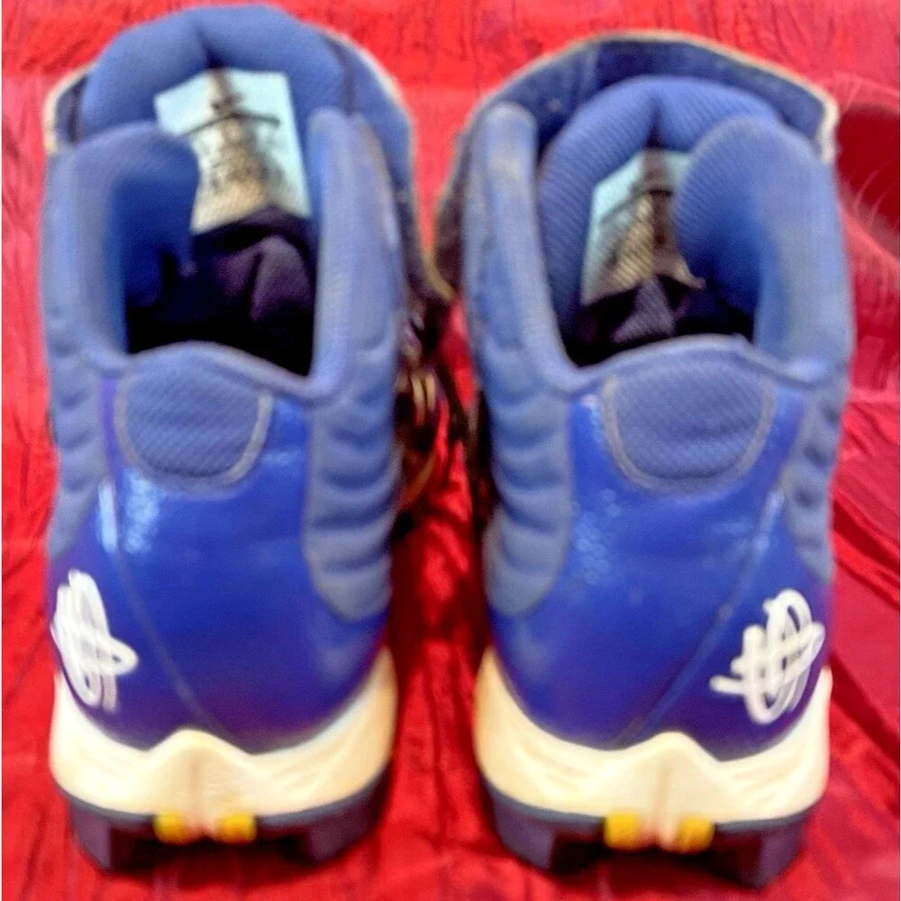 Mens Nike Alpha Huarache Black/Blue Football /Lacrosse Cleats sz 8.5